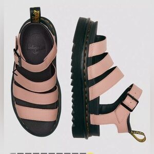 Dr. Martens BLAIRE WOMEN'S PISA LEATHER STRAP SANDALS. 
COLOR: Peach Beige. NEW